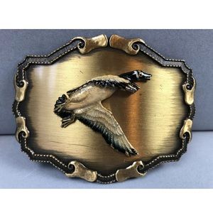 Mallard Canadian Goose duck Brass Belt Buckle